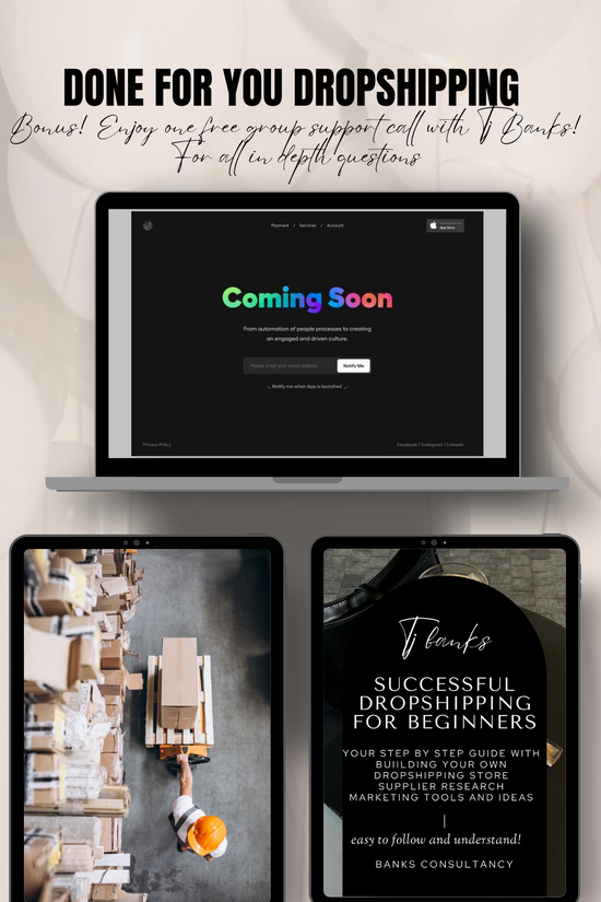 Done for you Dropshipping website package(standard)deposit too book