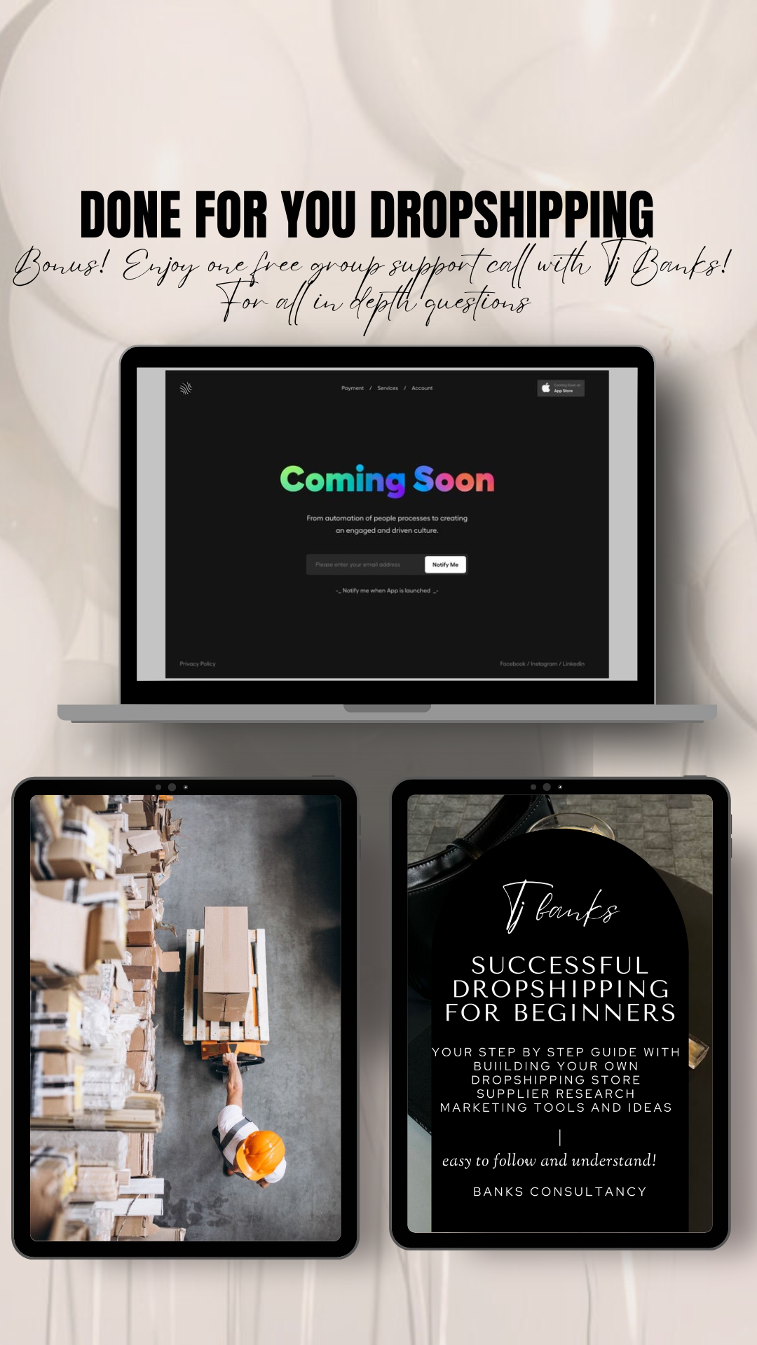 Done for you Dropshipping website package(standard)deposit too book